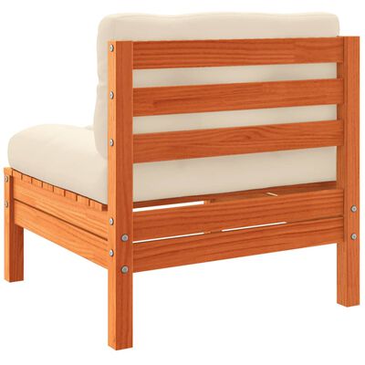 vidaXL 9 Piece Garden Sofa Set with Cushions Wax Brown Solid Wood Pine