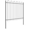 vidaXL Garden Fence 3 pcs Grey 5.1 x 1.5 m Powder-coated Steel