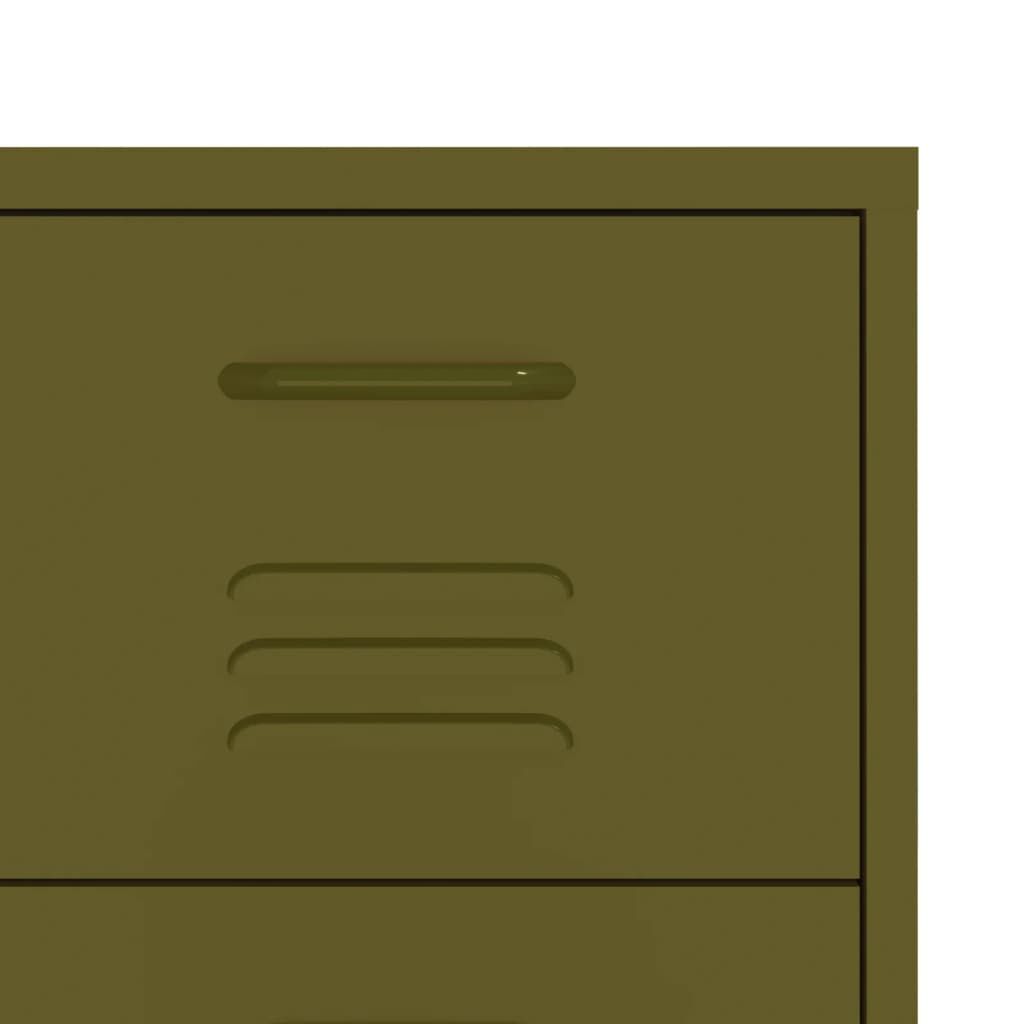 vidaXL Drawer Cabinet Olive Green 80x35x101.5 cm Steel