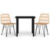 vidaXL 3 Piece Garden Dining Set Poly Rattan