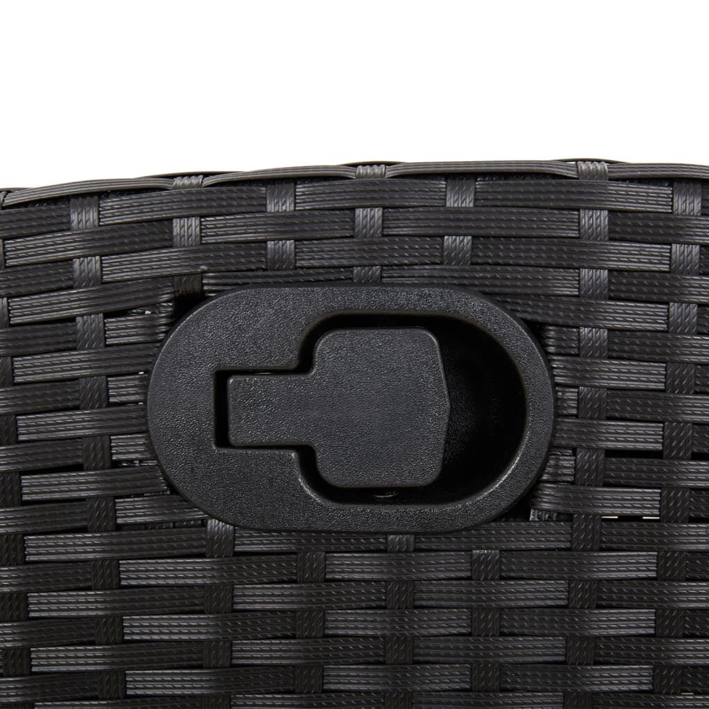 vidaXL Reclining Garden Chair with Footrest Black Poly Rattan