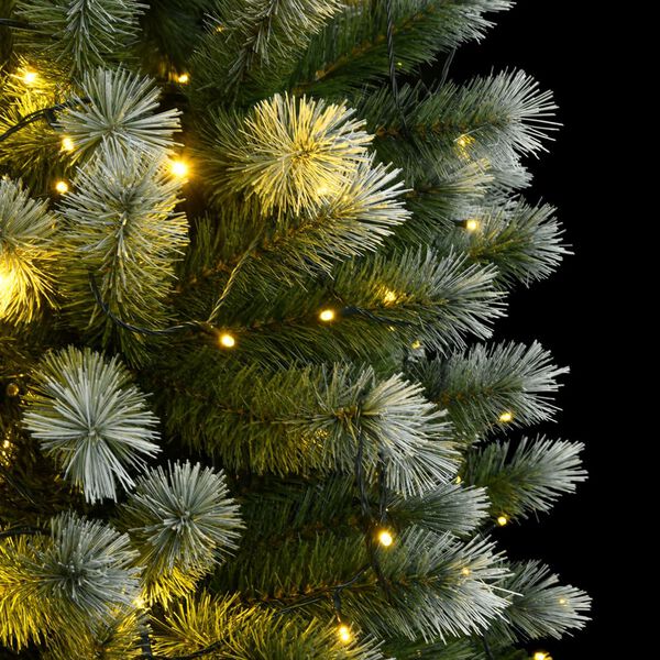 vidaXL Artificial Hinged Christmas Tree 300 LEDs & Flocked Snow 210 cm