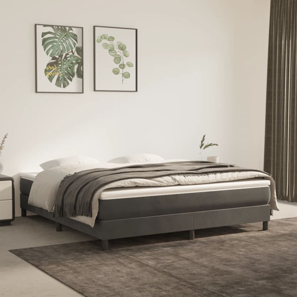 vidaXL Bed Frame without Mattress Dark Grey California King Velvet (US Only)