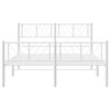 vidaXL Metal Bed Frame without Mattress with Footboard White 135x190cm