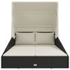 vidaXL Sunbed with Foldable Roof Black 200x114x128 cm Poly Rattan
