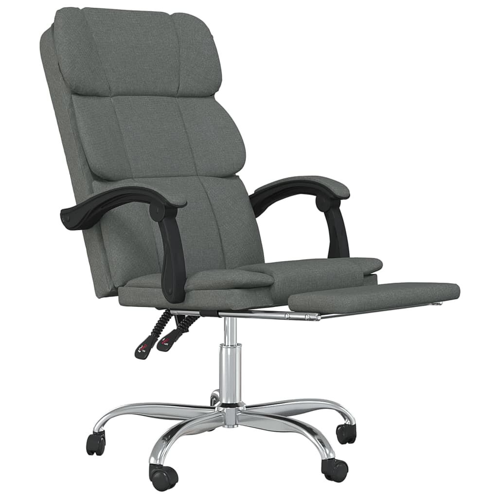 vidaXL Reclining Office Chair Dark Grey Fabric