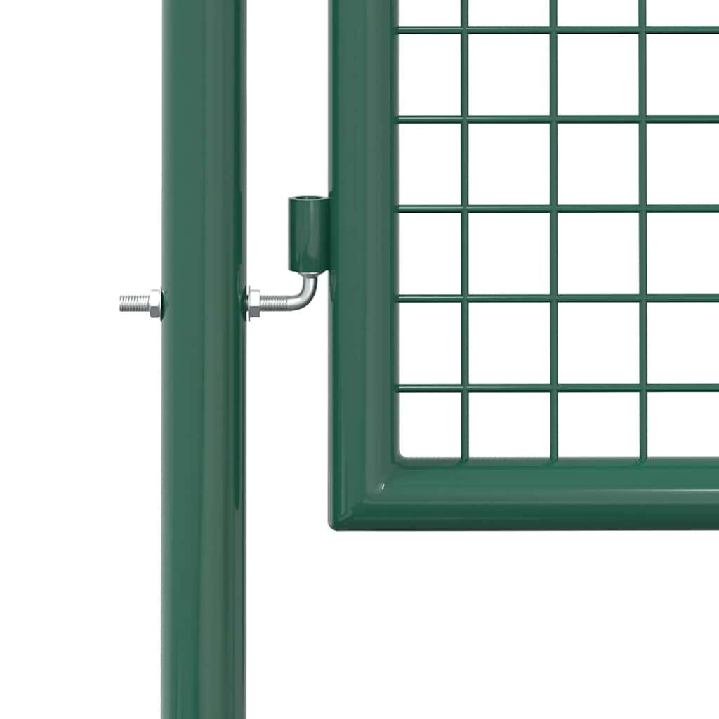 vidaXL Fence Gate Steel 100x175 cm Green