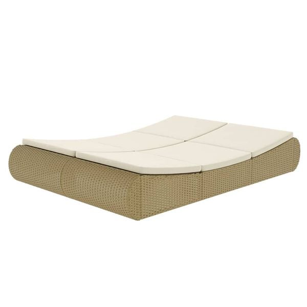 vidaXL Outdoor Lounge Bed Poly Rattan Beige