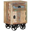 vidaXL Bedside Cabinet with Wheels 40x30x57 cm Solid Reclaimed Wood