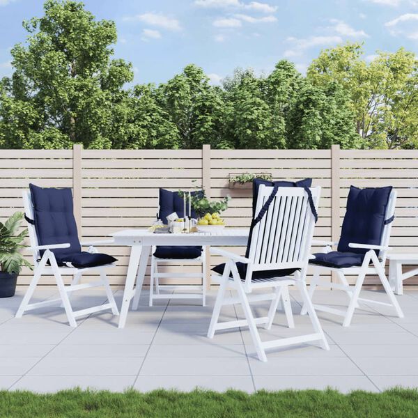 vidaXL Highback Chair Cushions 4 pcs Navy Blue Oxford Fabric