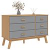 vidaXL Drawer Cabinet OLDEN Grey and Brown Solid Wood Pine