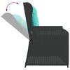 vidaXL Reclining Garden Bench with Cushions Black Poly Rattan