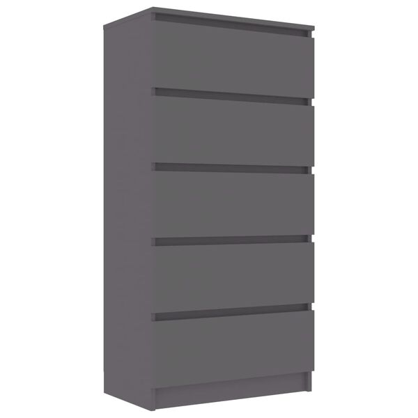 vidaXL Drawer Sideboard Grey 60x35x121 cm Engineered Wood