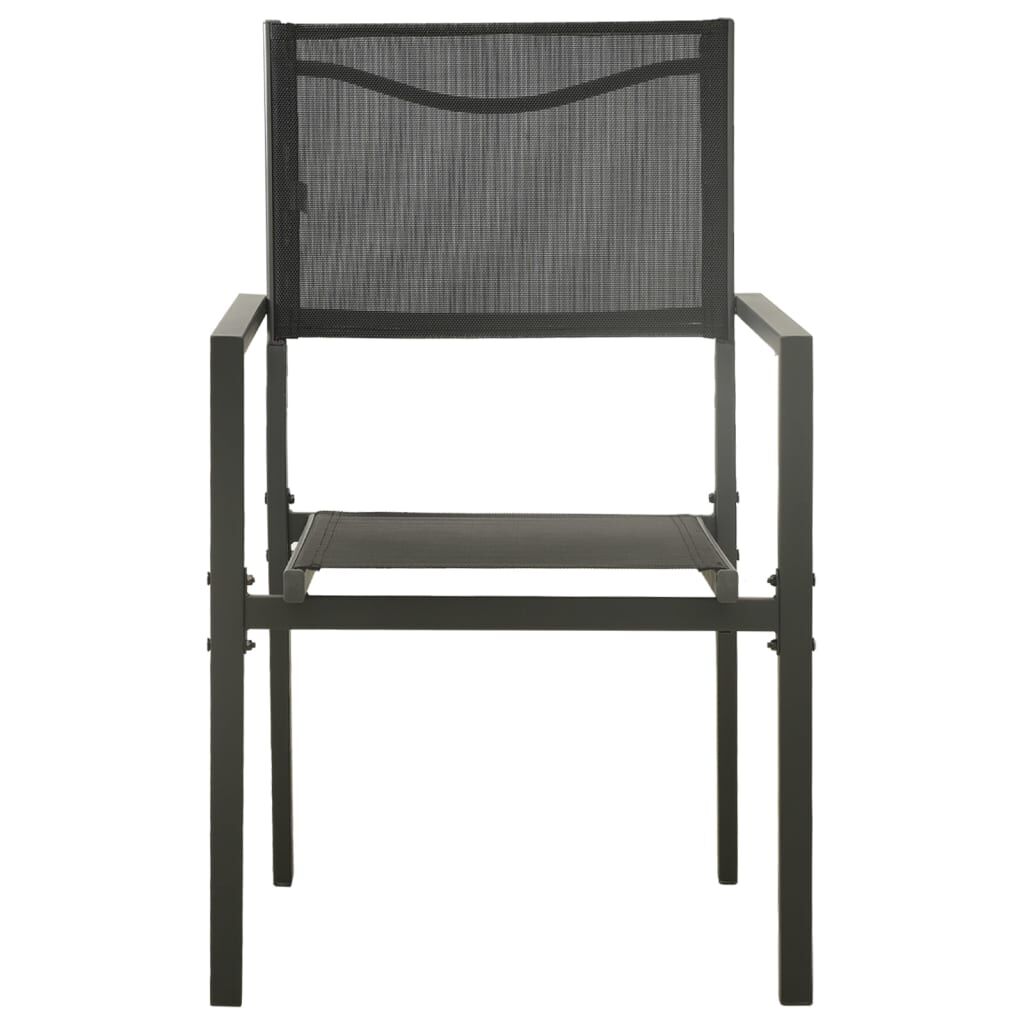 vidaXL Garden Chairs 2 pcs Textilene and Steel Black and Anthracite