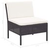 vidaXL 8 Piece Garden Lounge Set with Cushions Poly Rattan Black