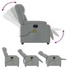 vidaXL Massage Recliner Chair Light Grey Fabric