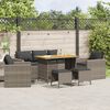 vidaXL 6 Piece Garden Sofa Set with Cushions Grey Poly Rattan