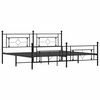 vidaXL Metal Bed Frame without Mattress with Footboard Black 193x203cm