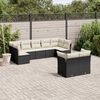 vidaXL 9 Piece Garden Sofa Set with Cushions Black Poly Rattan
