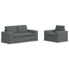 vidaXL Sofa 2 pcs Dark Grey 182 x 80 x 82 cm Fabric