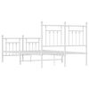 vidaXL Metal Bed Frame without Mattress with Footboard White 135x190cm