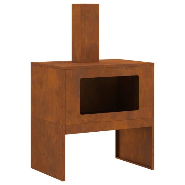 vidaXL Fire Pit Brown 60 x 40 x 96 cm Weathering steel
