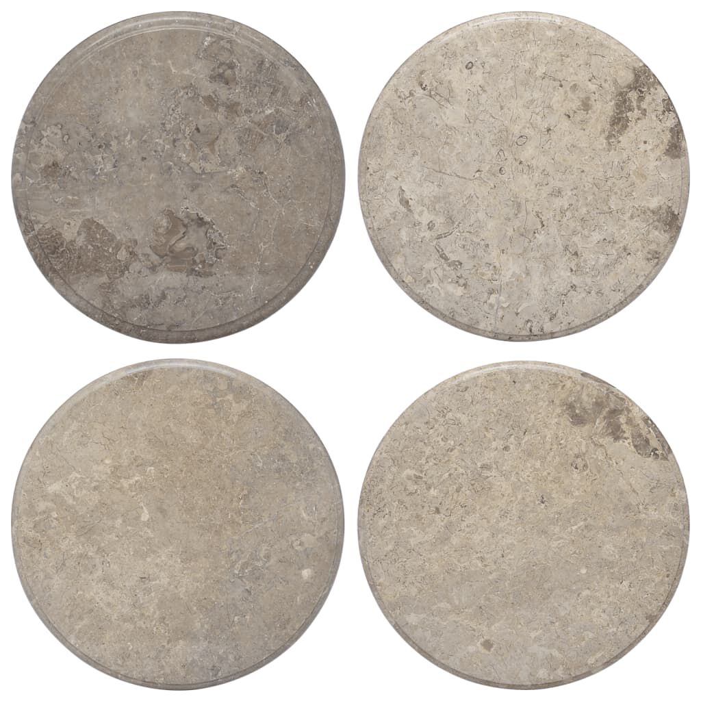 vidaXL Table Top Grey Ø50x2.5 cm Marble