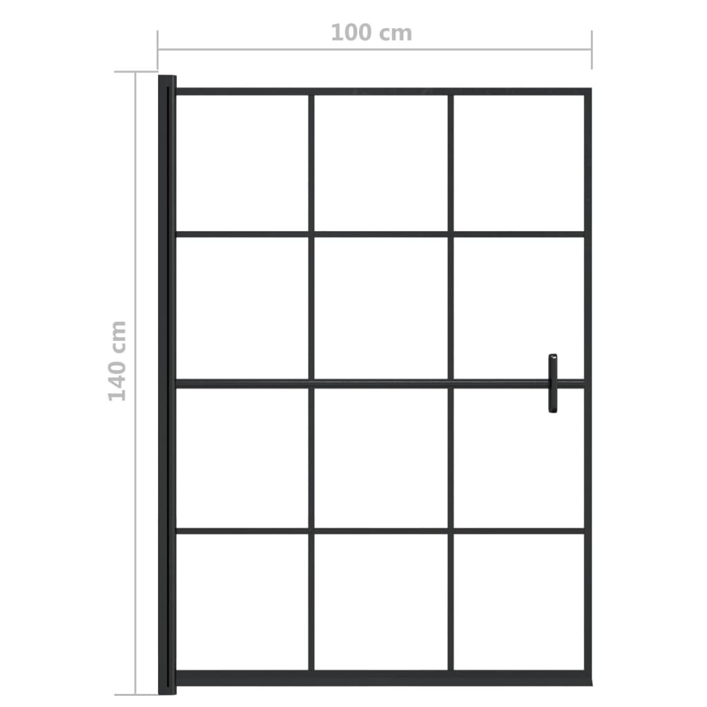 vidaXL Shower Enclosure ESG 100x140 cm Black