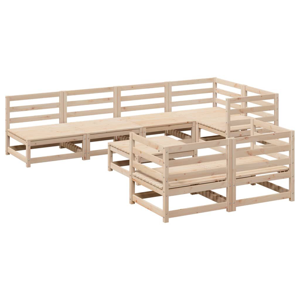 vidaXL 8 Piece Garden Sofa Set Solid Wood Pine
