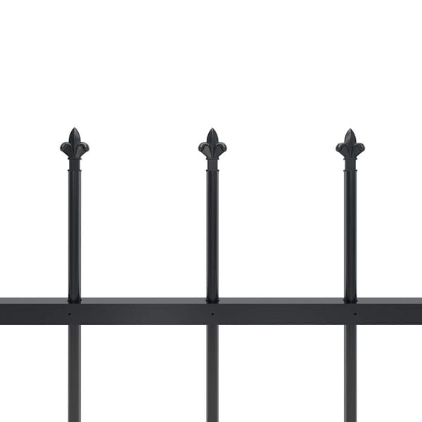 vidaXL Garden Fence with Spear Top Steel 537x150 cm Black