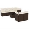 vidaXL 8 Piece Garden Sofa Set with Cushions Brown Poly Rattan