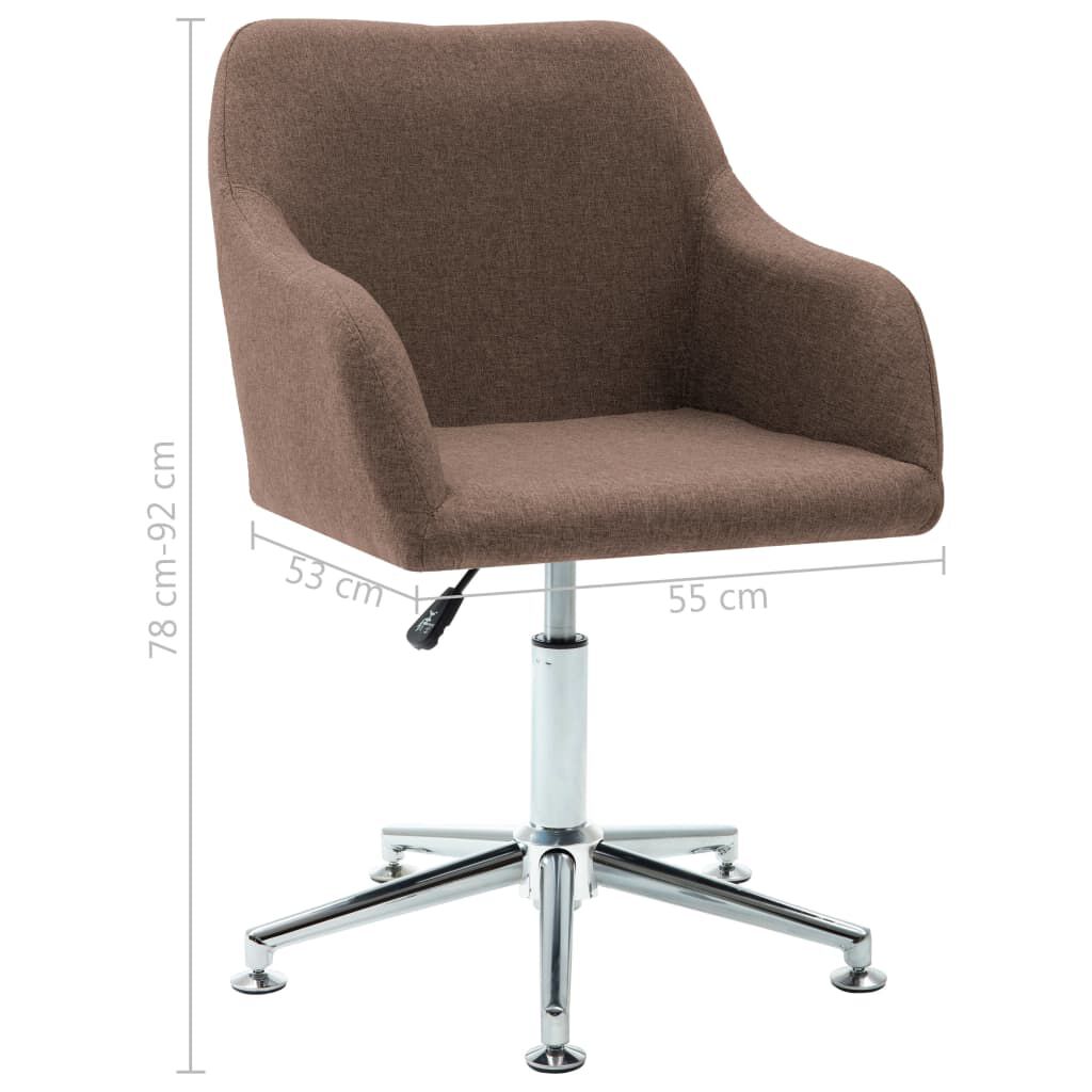 vidaXL Swivel Dining Chair Brown Fabric