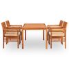 vidaXL 5 Piece Outdoor Dining Set with Cushions Solid Wood Acacia