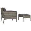 vidaXL 2 Piece Garden Lounge Set with Cushions Grey Poly Rattan