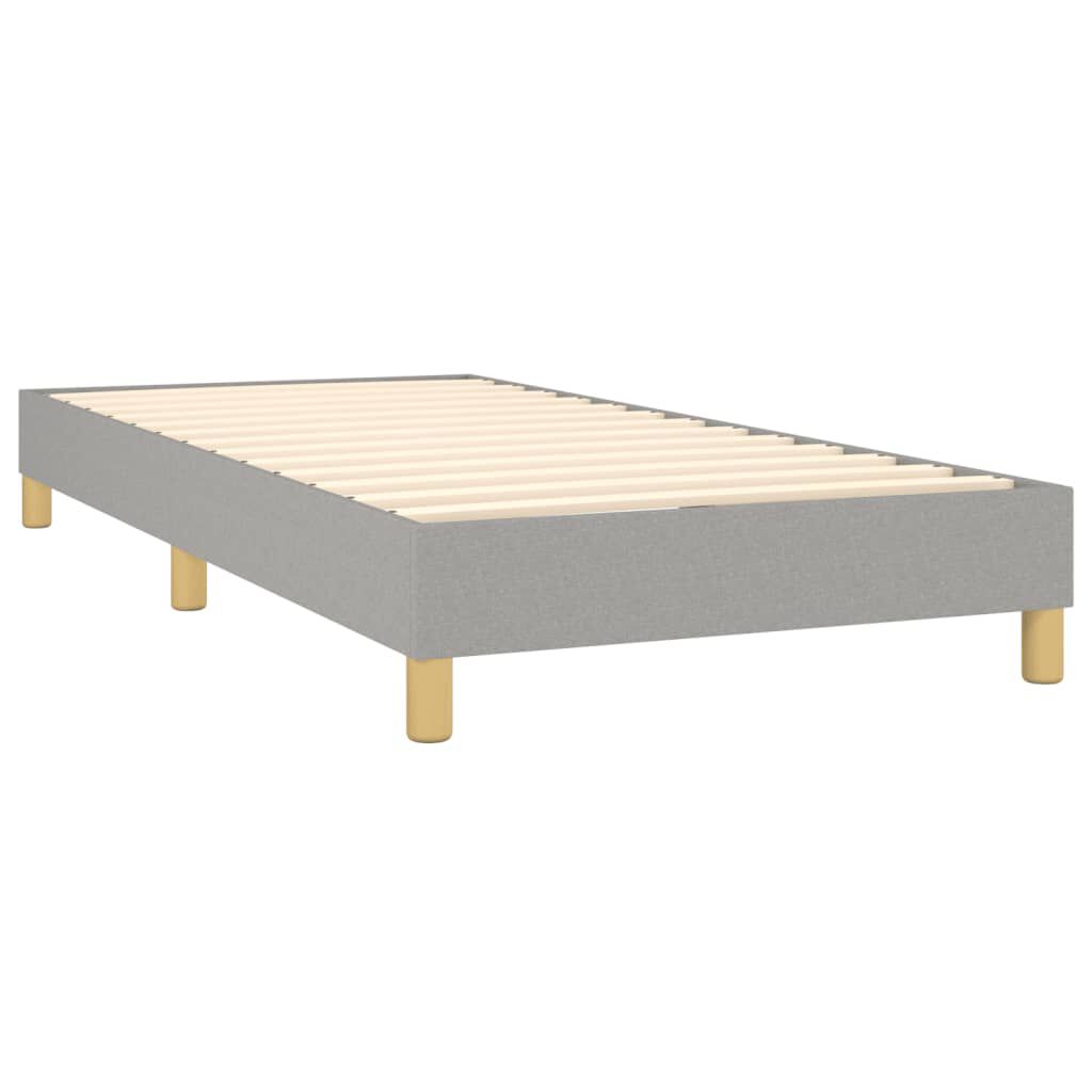 vidaXL Bed Frame without Mattress Light Grey Twin XL Fabric (US Only)