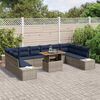vidaXL Garden Dining Set with Cushion 11 pcs Grey and Navy