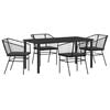 vidaXL Garden Dining Set 5 pcs Black Poly Rattan