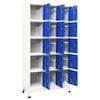 vidaXL Locker Cabinet Grey and Blue 90x40x180 cm Steel