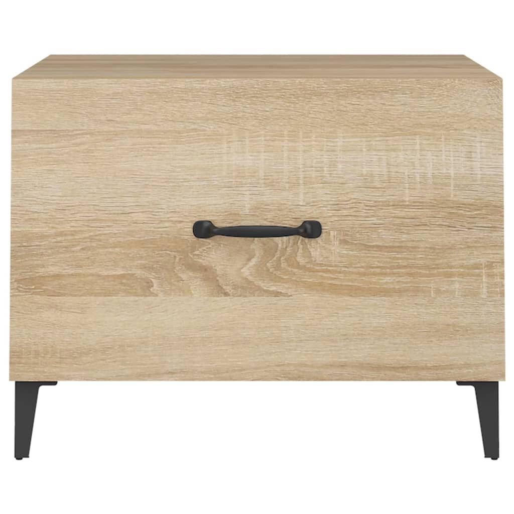 vidaXL Coffee Table with Metal Legs 2 pcs Sonoma Oak 50x50x40 cm