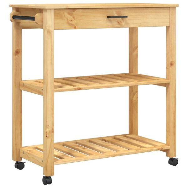 vidaXL Kitchen Trolley MONZA 84x40x90 cm Solid Wood Pine