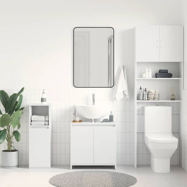 vidaXL Bathroom Cabinet White 60x33x61 cm Engineered Wood