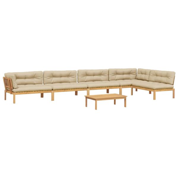 vidaXL 6 Piece Garden Pallet Sofa Set with Cushions Solid Wood Acacia