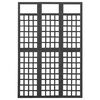 vidaXL 3-Panel Room Divider/Trellis Solid Fir Wood Black 121x180 cm