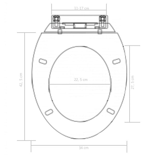 vidaXL Soft-close Toilet Seat with Quick-release Design Black