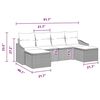 vidaXL Sofa Set with Cushion 6 pcs Grey Poly Rattan