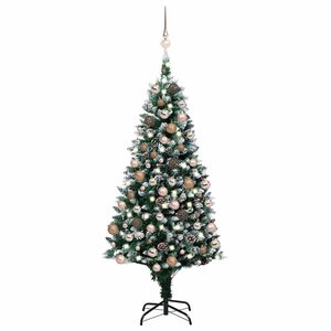 vidaXL Artificial Pre-lit Christmas Tree with Ball Set&Pine Cones 150 cm