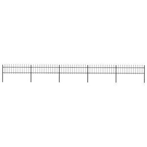 vidaXL Garden Fence with Spear Top Steel 892.5x60 cm Black