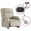 vidaXL Electric Stand up Massage Recliner Chair Cream Faux Leather