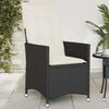 vidaXL Reclining Garden Chair with Cushions Black Poly Rattan