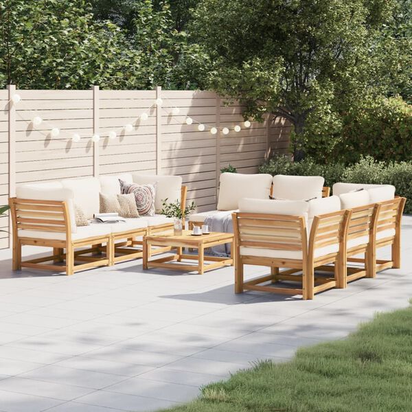 vidaXL 9 Piece Garden Lounge Set with Cushions Solid Wood Acacia